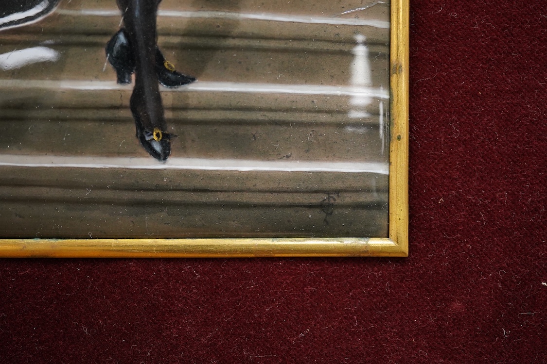 An enamel after Ignace Spiridon (act.1869-1900), 'Sappho', 10cm x 20cm, framed